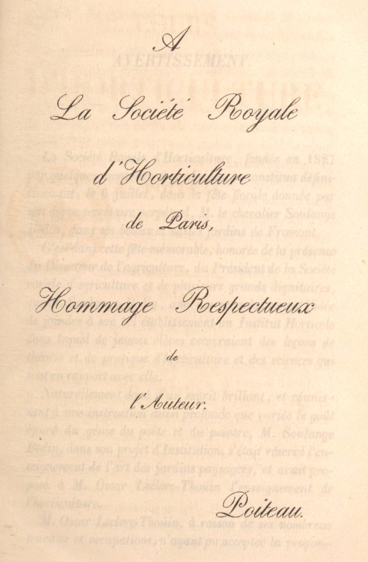 Cours d'horticulture-Tome 1 - hommage à la Société Royale d'Horticulture de Paris